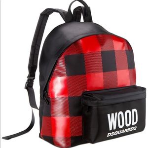 Wood Dsquared2 red and black backpack